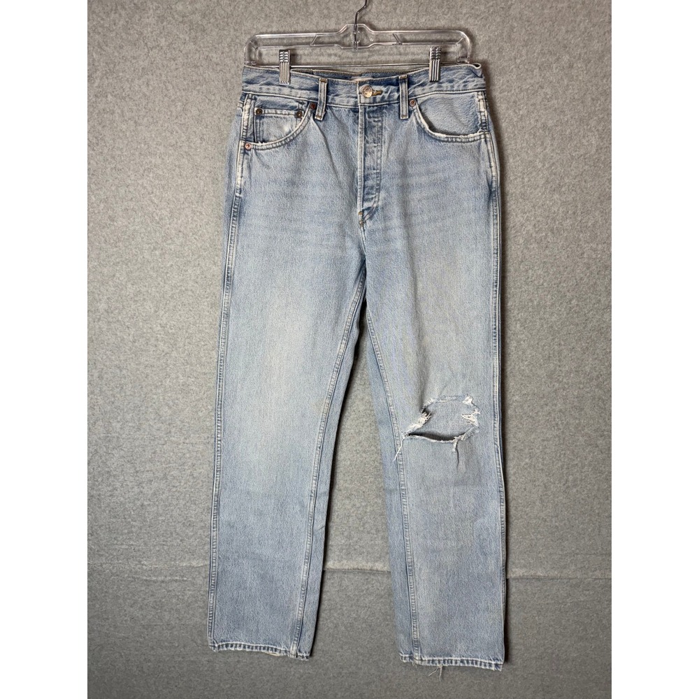 RE/DONE Jeans Womens 27 90s High Rise Loose Fit Ripped Knee Denim
